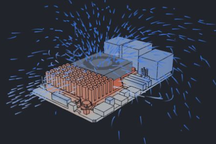 Interactive simulation of temperatures and airflow around a Raspberry Pi 5 with its Active Cooler