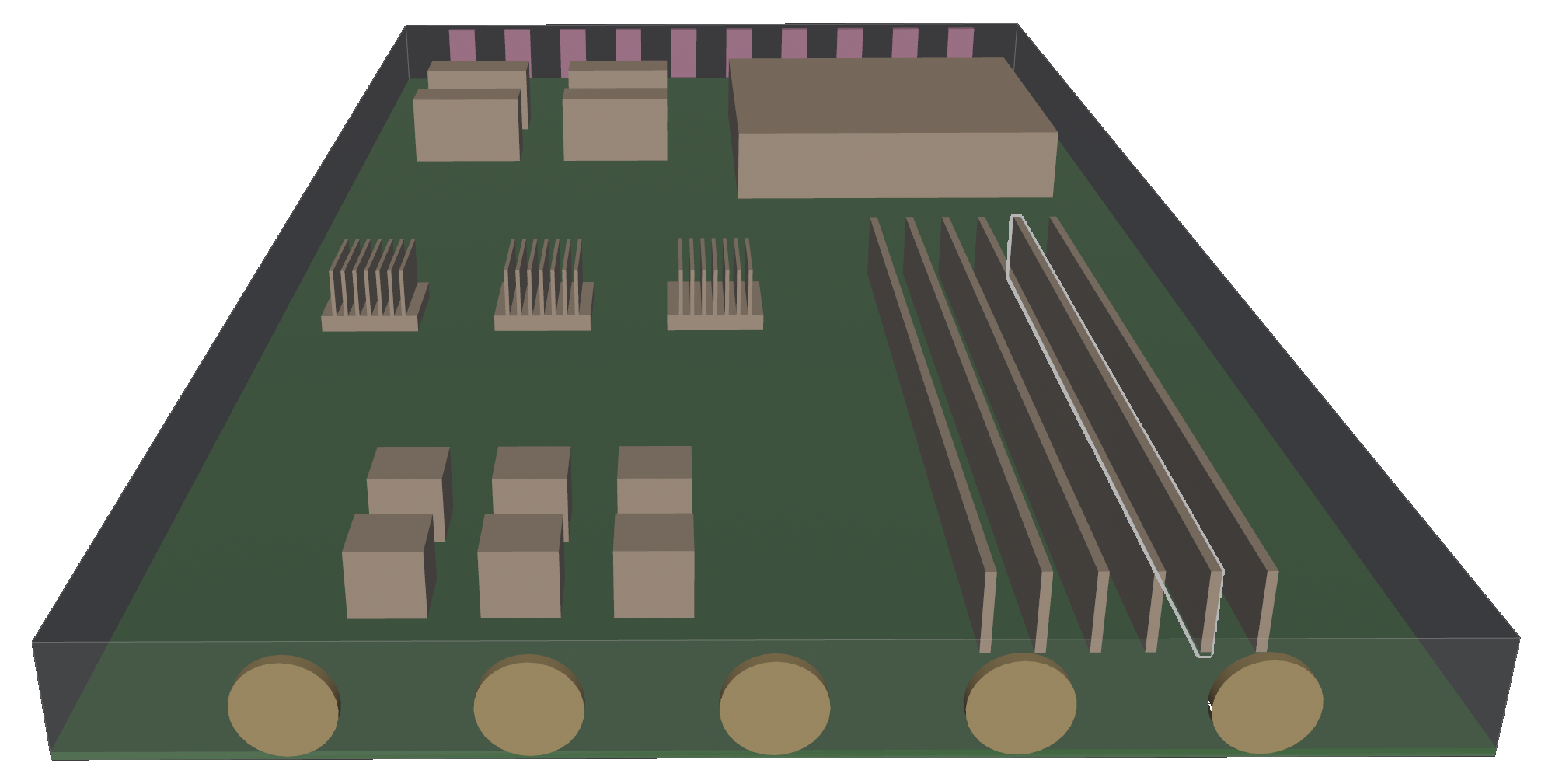 3D model view of a server blade layout